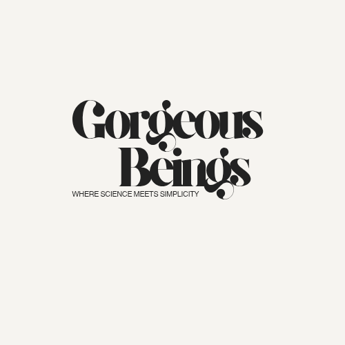 Gorgeous Beings logo with tagline where science meets simplicity
